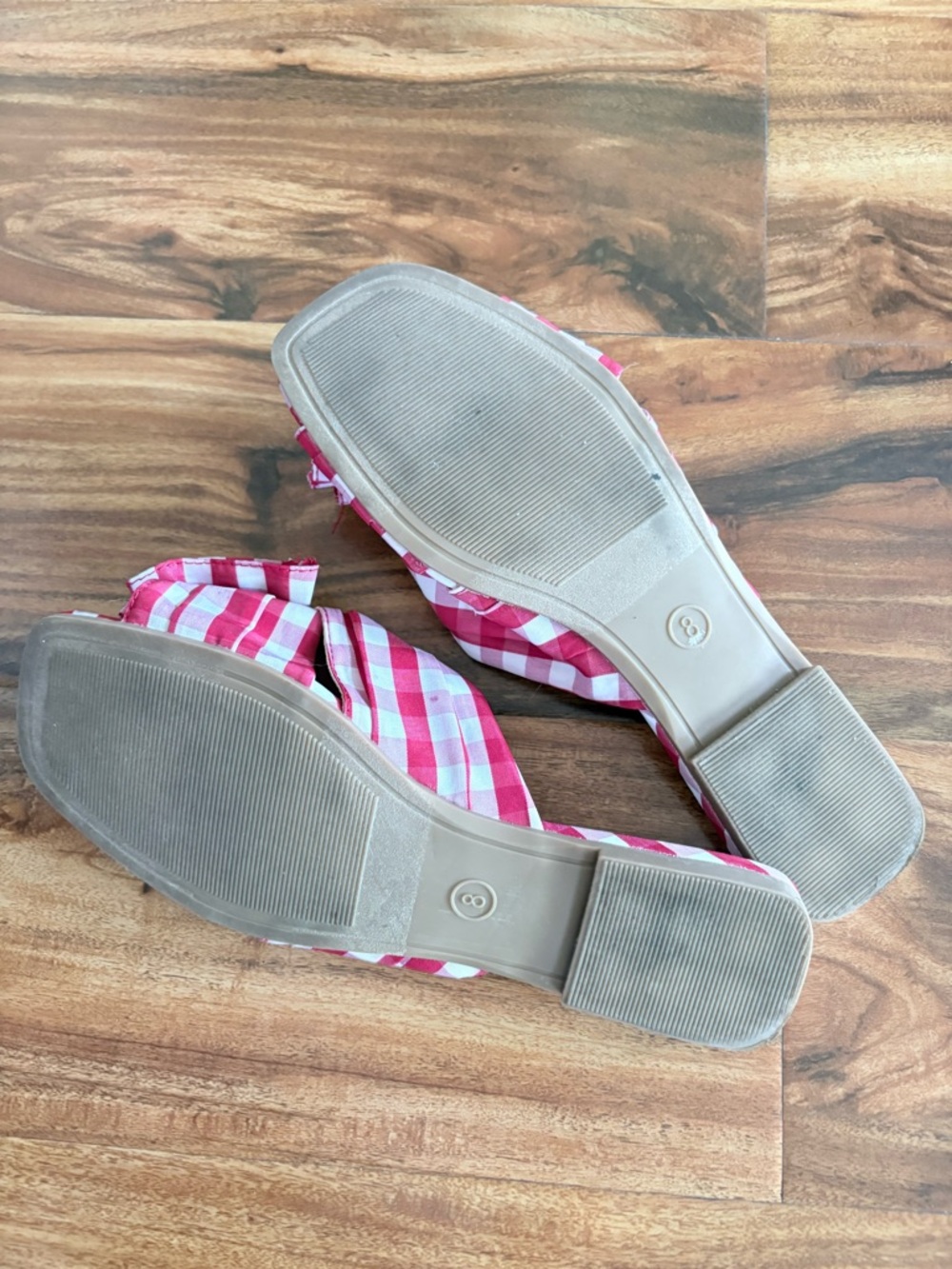 Target A New Day Women's Scarlet Red
Gingham Bow Flat Sandals Size 8 Shoes - Picture 6 of 6